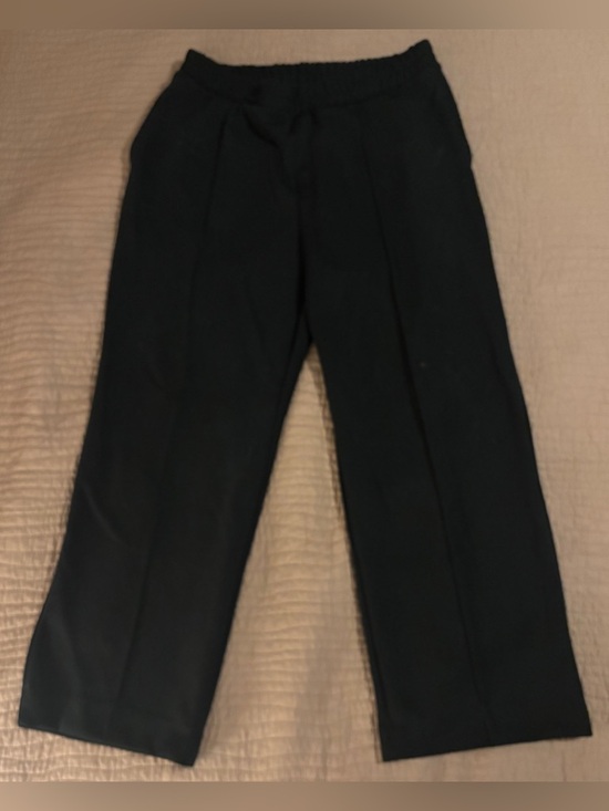 a new day Pants - a new day Scuba Knit Black Wide Leg Pleated Pants